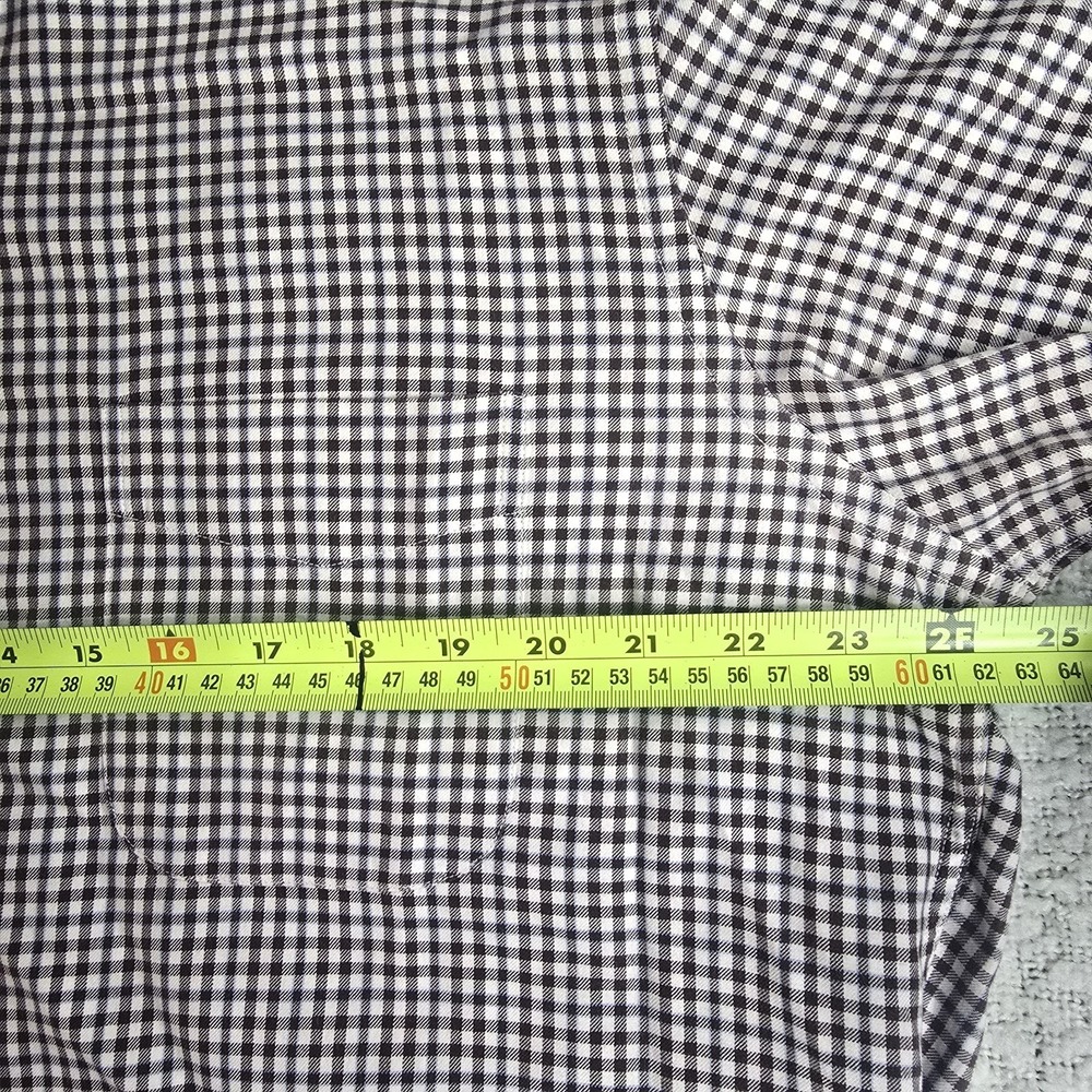 J.McLaughlin Men's XL Brown Blue Plaid 100%Cotton Button Down Pocket Long Sleeve - Picture 5 of 12